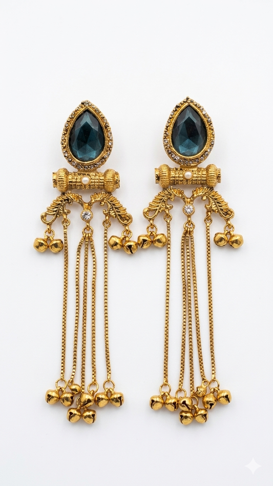 Majestic Kashimiri Indian Jhumka Earrings