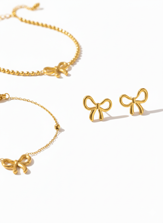 Sweet Ribbon Bow Jewelry Set