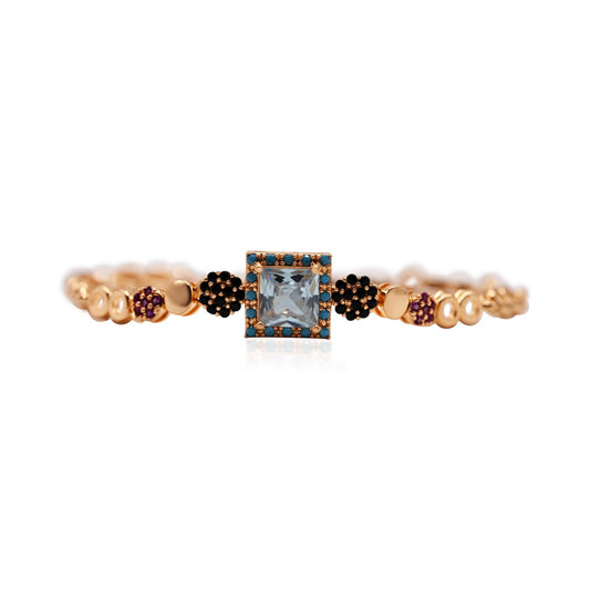 Square-Cut Gemstone Bracelet