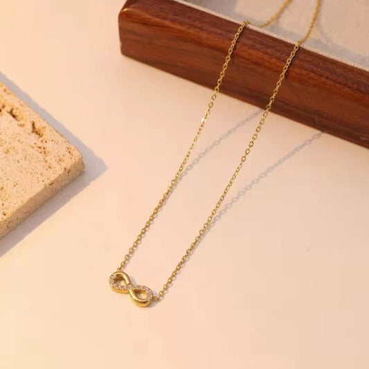 Crystal Infinity Gold Pendant