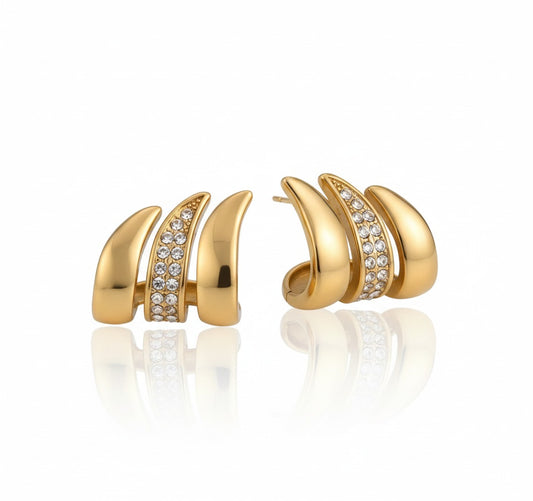 Multi-Band Crystal Cuff Earring