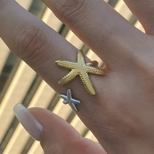 Two-Tone Starfish Adjustable Ring