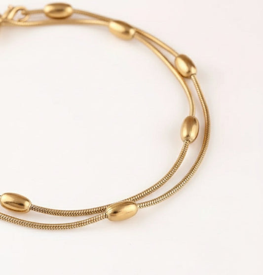 Double Layer Beaded Anklet