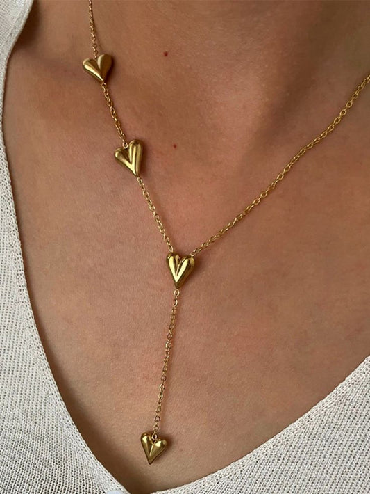 Heart Drop Lariat Necklace