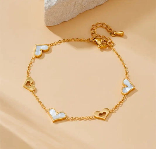 Mother-of-Pearl Heart Bracelet