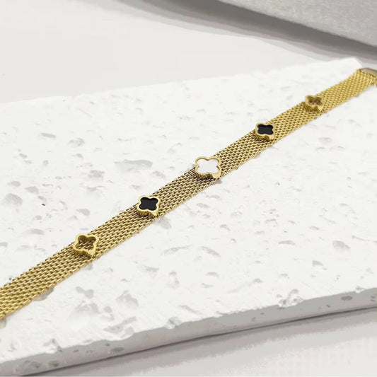 Clover Mesh Statement Bracelet