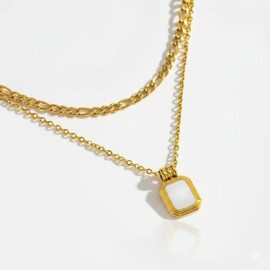 Chic Layered Figaro & Tag Necklace