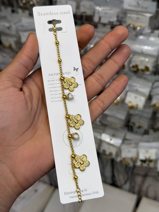 Floral Garden Charm Bracelet