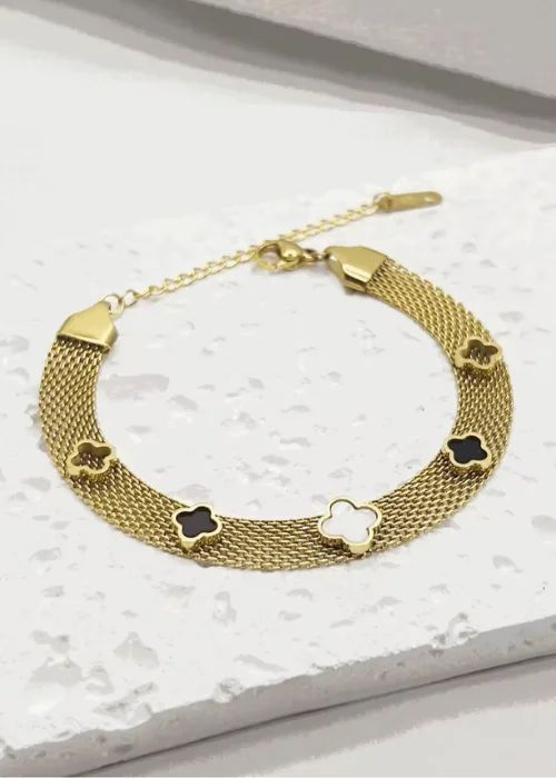 Luxury Clover Mesh Statement Bracelet