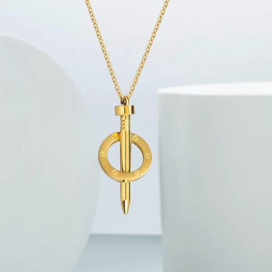Industrial Nail & Screw Halo Necklace