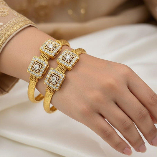 Diamond-Cut Gold Bangle