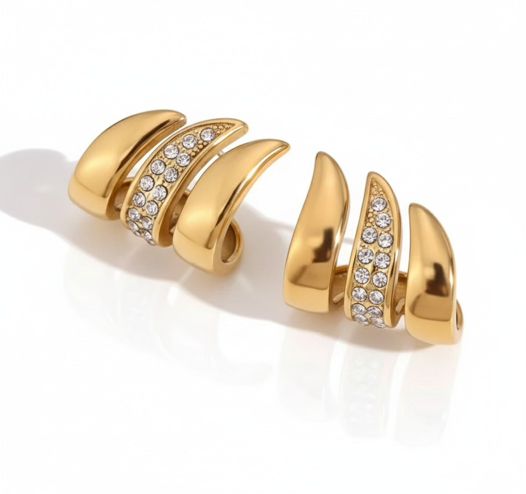 Multi-Band Crystal Cuff Earring