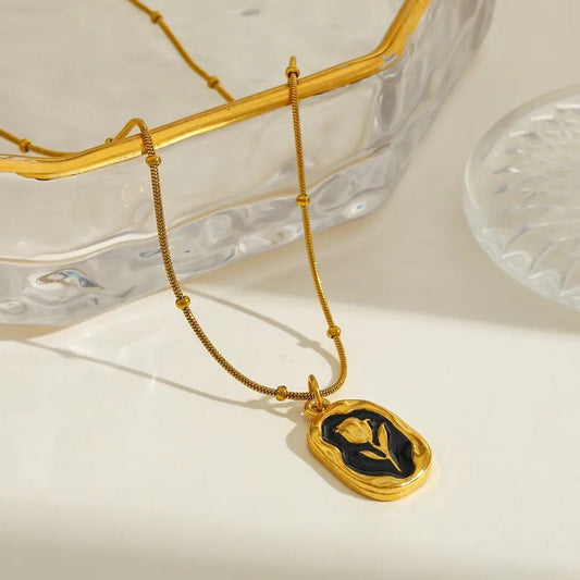 Vintage Rose Medallion Necklace