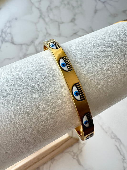 Evil Eye Enamel Bangle
