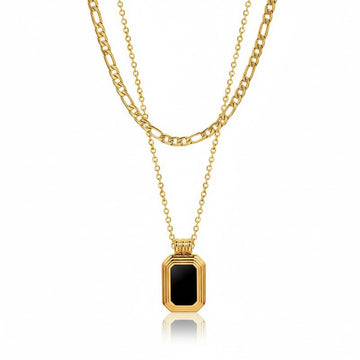 Chic Layered Figaro & Tag Necklace