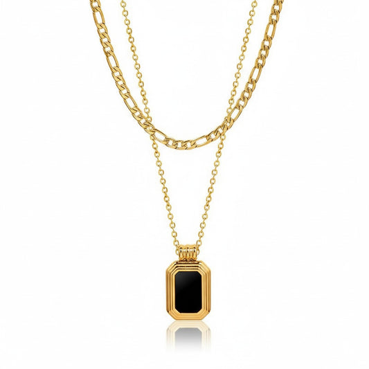 Chic Layered Figaro & Tag Necklace