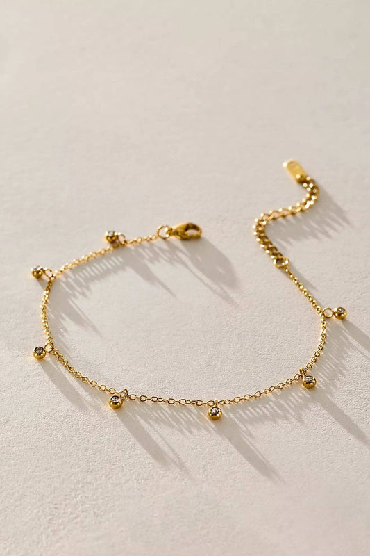 Crystal Drip Stainless Steel Chain Bracelet