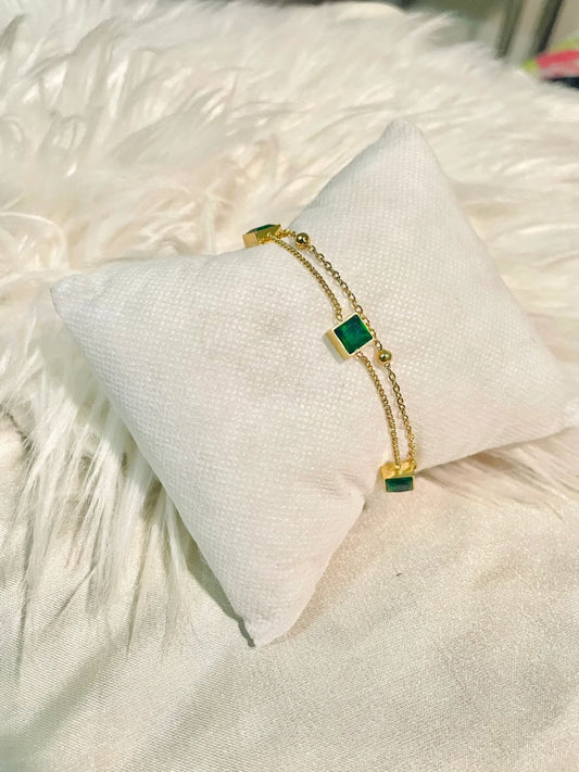 Double Layer Emerald Bracelet