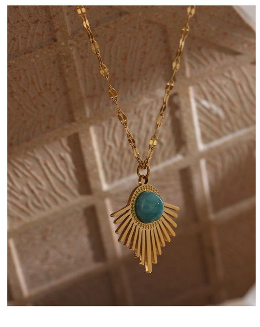 Sunburst Larimar Pendant