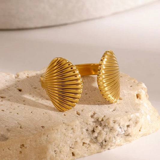 Gold-Tone Shell Ring