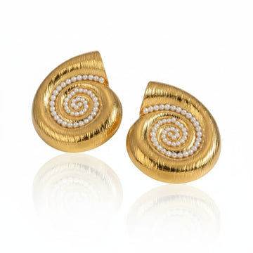 Spiral Pearl Shell Earring