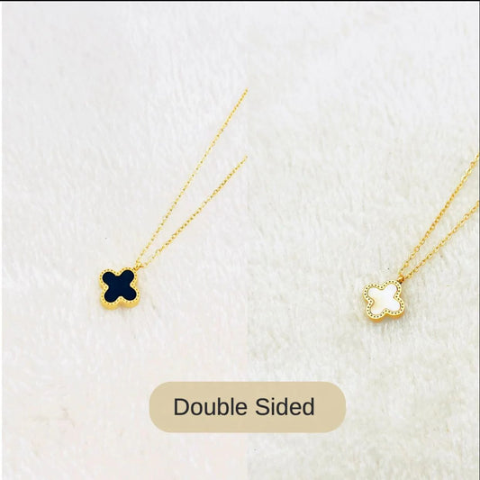 Noir Clover Quatrefoil Necklace