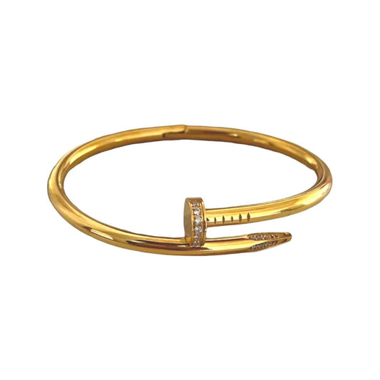 Pave-Head Nail Cuff Bangle