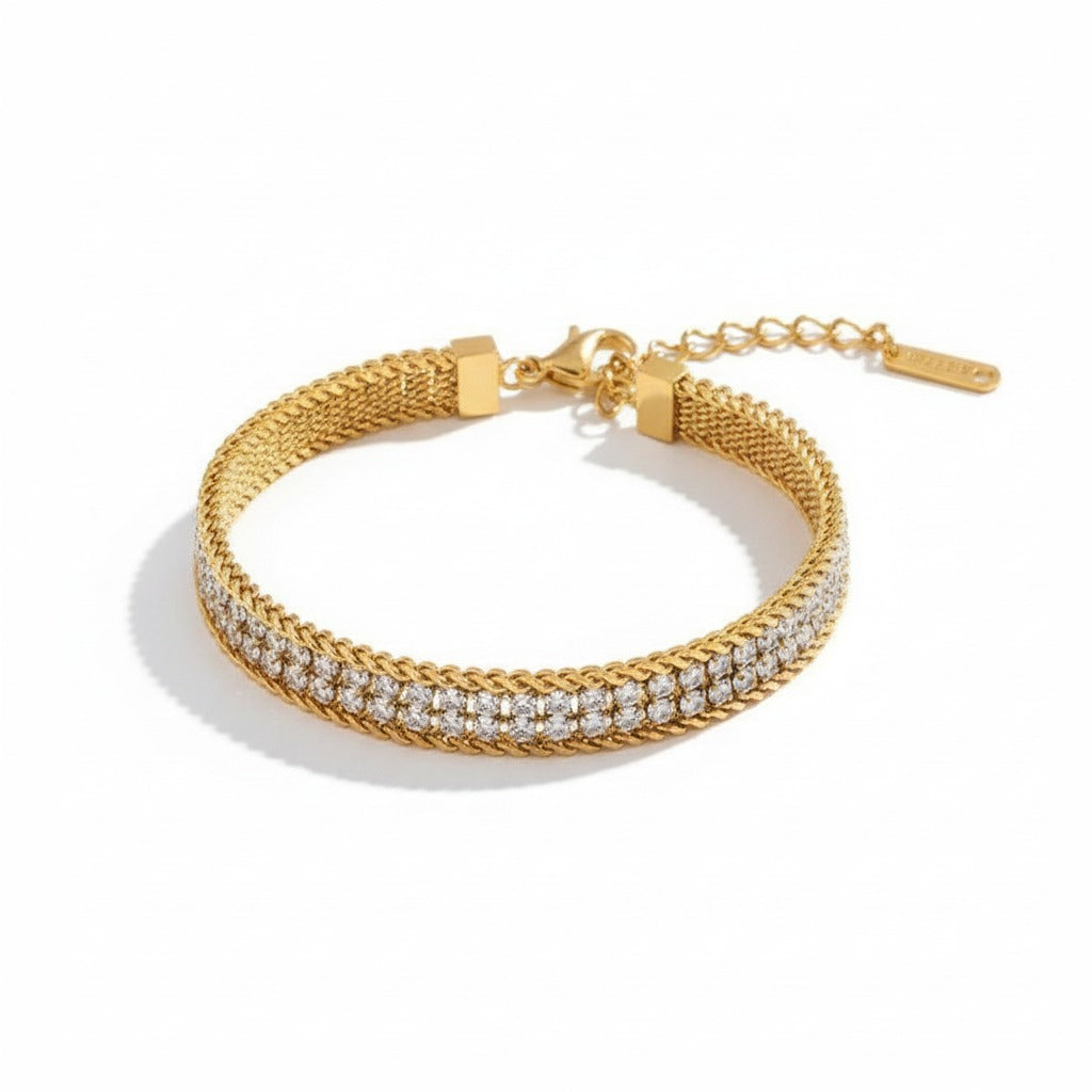 Dual-Layer Textured Open Cuff Bracelet