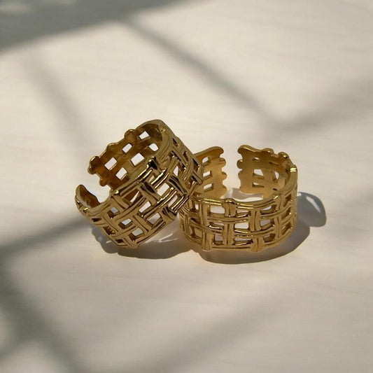 Woven Lattice Cuff Ring