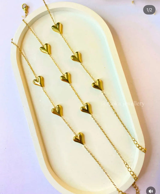 Heart Drop Lariat Necklace