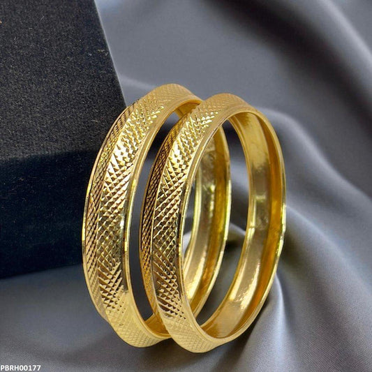 Diamond-Cut Gold-Plated Bangles