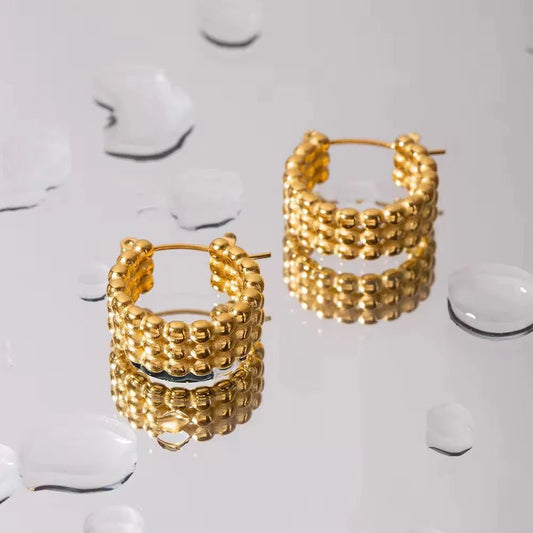 Golden Sunburst Sparkle Studs