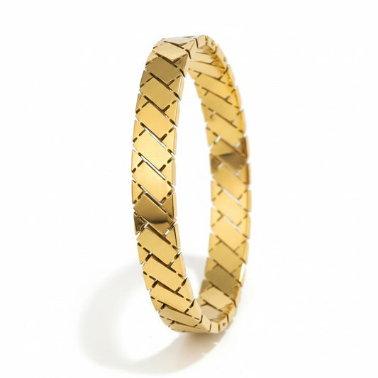 Herringbone Link Bangle