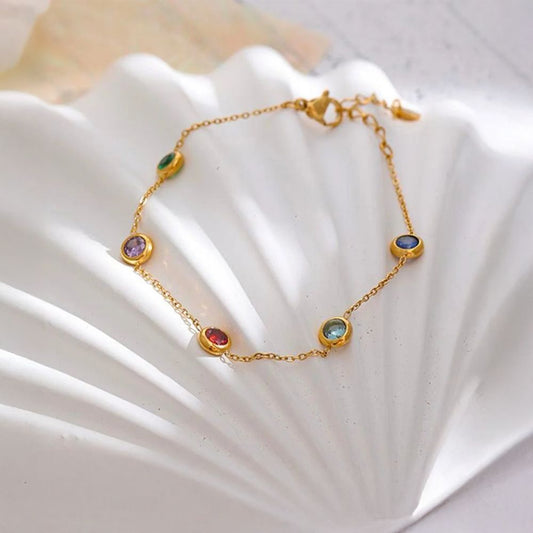 Rainbow Gemstone Delicate Bracelet