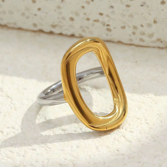Oval Two-Tone Statement Ring