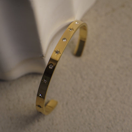 Greek Key Crystal Bangle