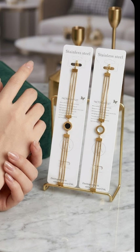 Numeral Medallion Multi-Chain Bracelet