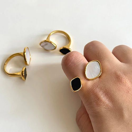 Organic Yin-Yang Open Ring