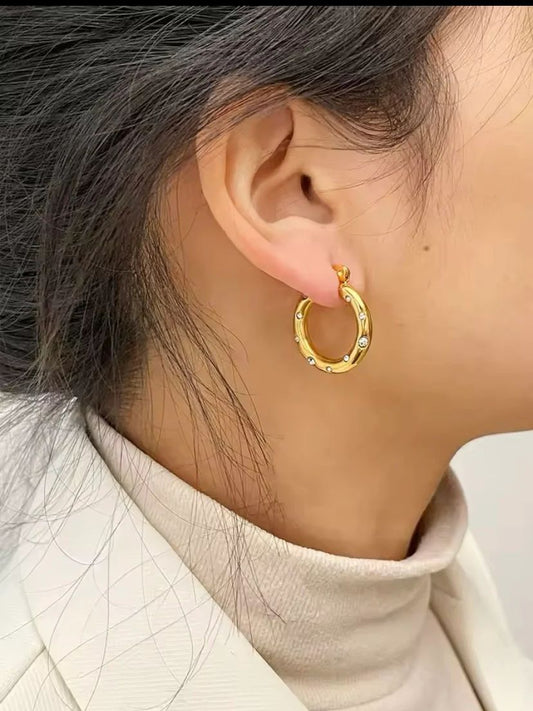 Puffy Heart Statement Hoop Earrings