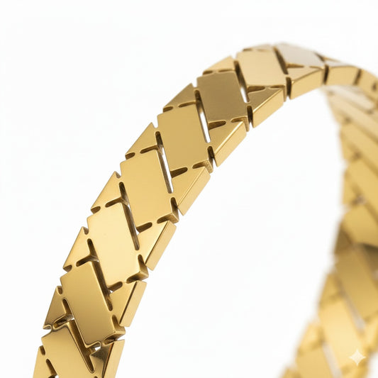 Herringbone Link Bangle