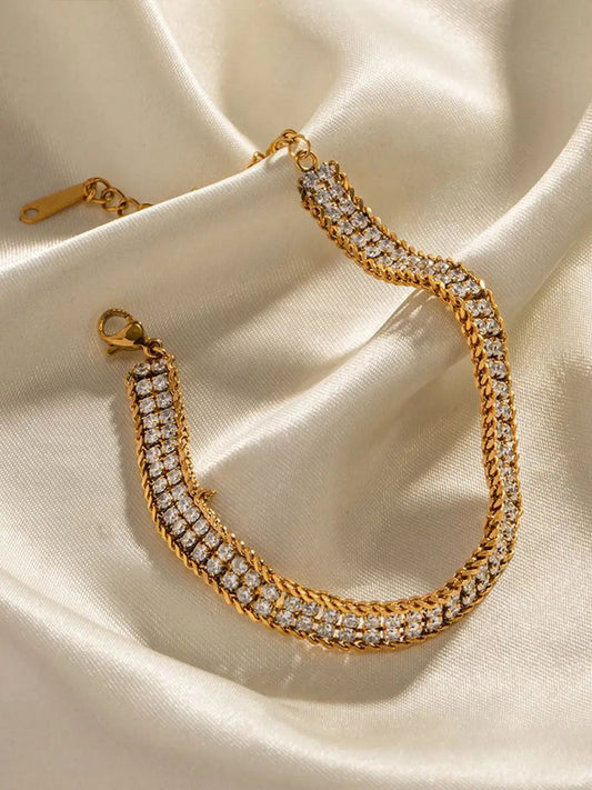 Dual-Layer Textured Open Cuff Bracelet