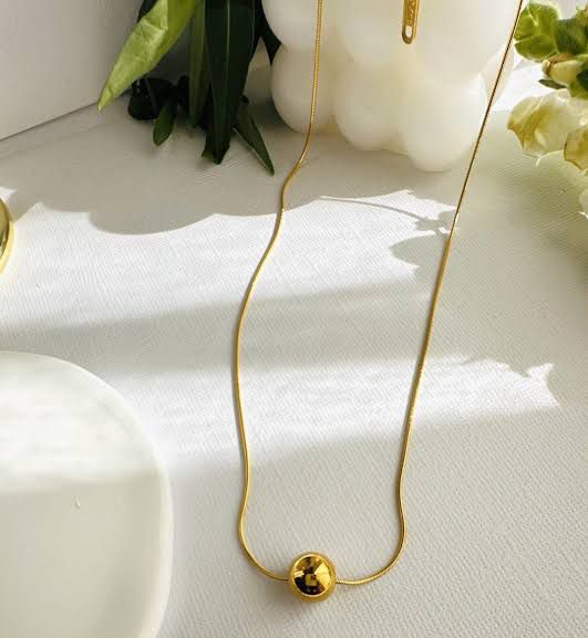 Minimalist Golden Sphere Pendant