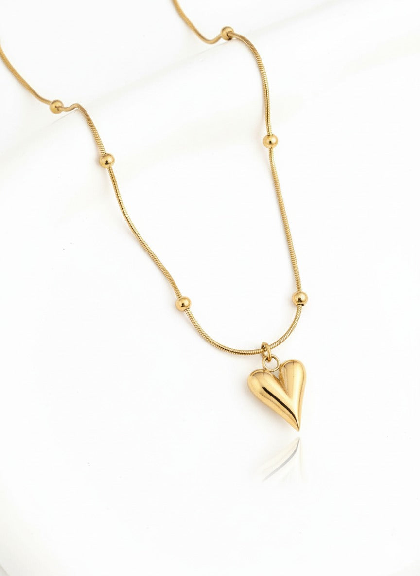 Bold Heart Charm Necklace