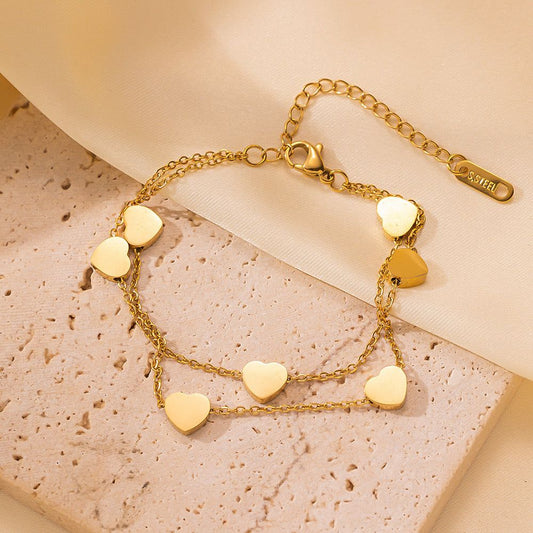 Sweetheart Duo-Layer Charm Bracelet