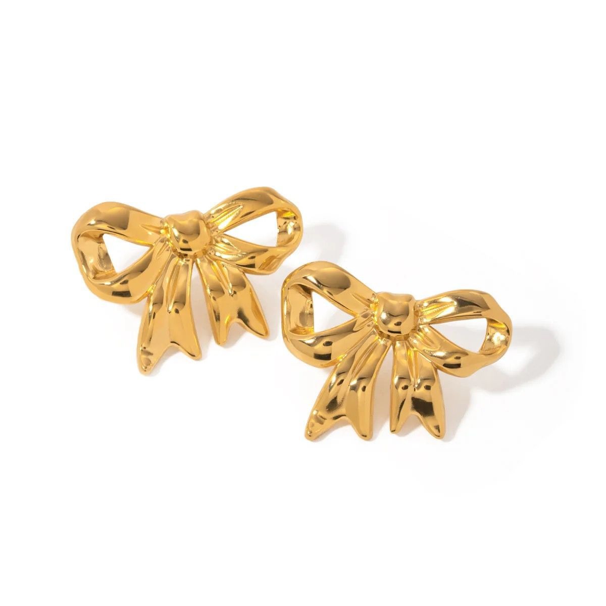 Gold-Tone Bow Stud