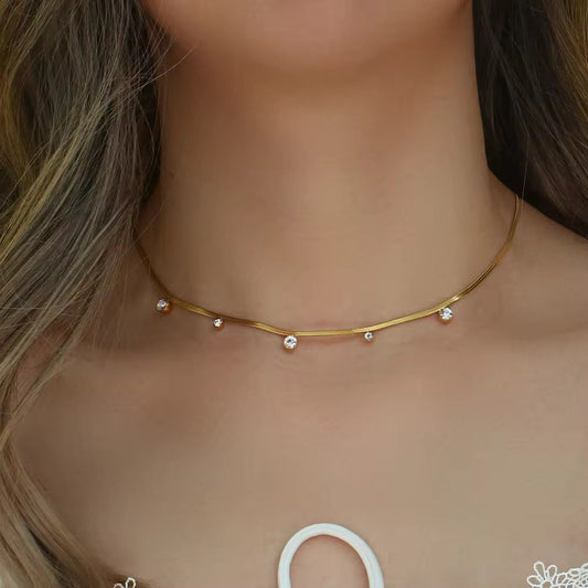 Zircon Herringbone Necklace