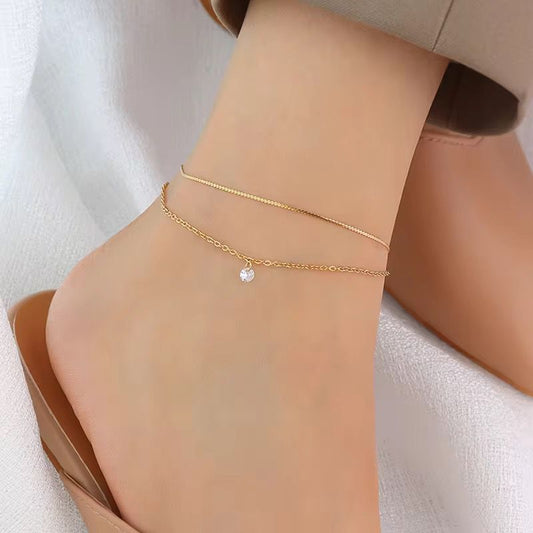 Layered Crystal Anklet
