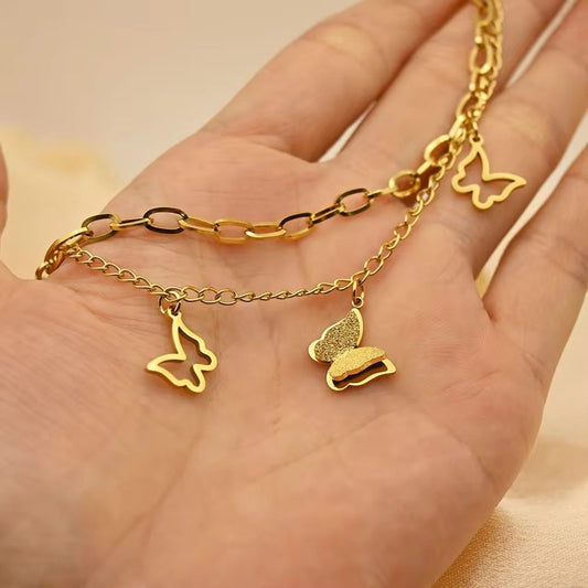 Double Layer Butterfly Bracelet